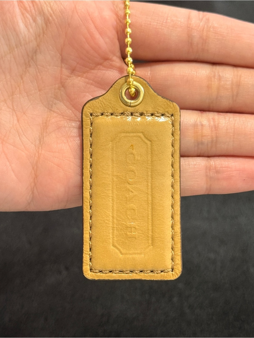 2.5" Medium Y2K Coach Leather Key Fob Bag Charm Keychain Hang Tag/Hangtag